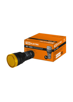 Лампа AD-16DS(LED)матрица d16мм желтый 110В AC/DC TDM