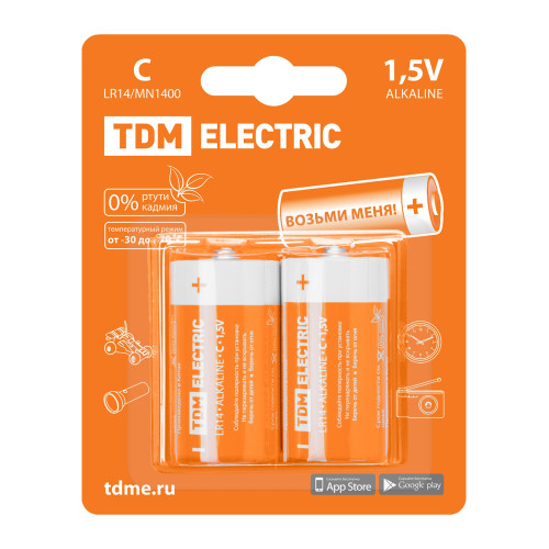 Элемент питания LR14 C Alkaline 1,5V BP-2 TDM