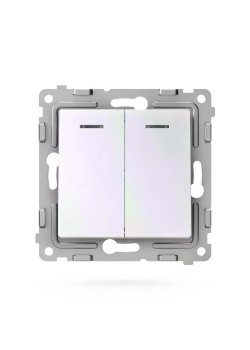 Выключатель 2-кл. СП Pixel 10А IP20 с индикатором механизм перламутр. TOKOV ELECTRIC TKE-PX-V2I-C04