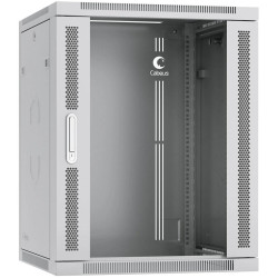 Шкаф коммутационный Cabeus (SH-05F-15U60/60-R) настенный 15U 600x600мм пер.дв.стекл 50кг серый 540мм 220град. 769мм IP20 сталь