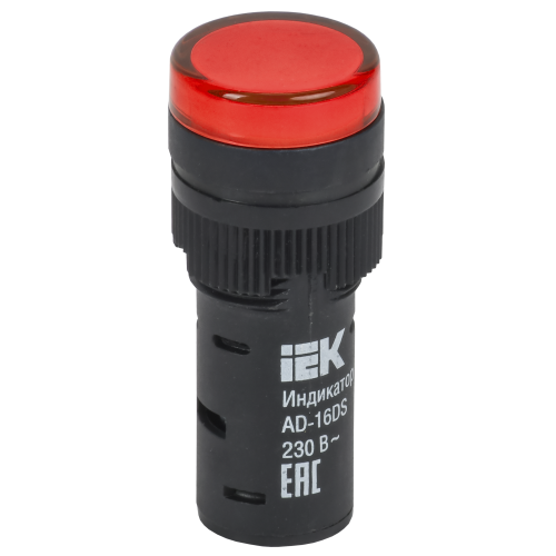 Лампа AD16DS(LED)матрица d16мм красный 230В AC/DC IEK