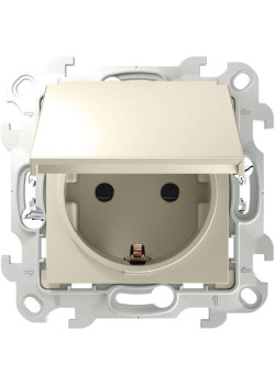 Розетка 1-м СП Simon 24 16А IP44 2P+E Push&Go механизм сл. кость Simon 2420448-031