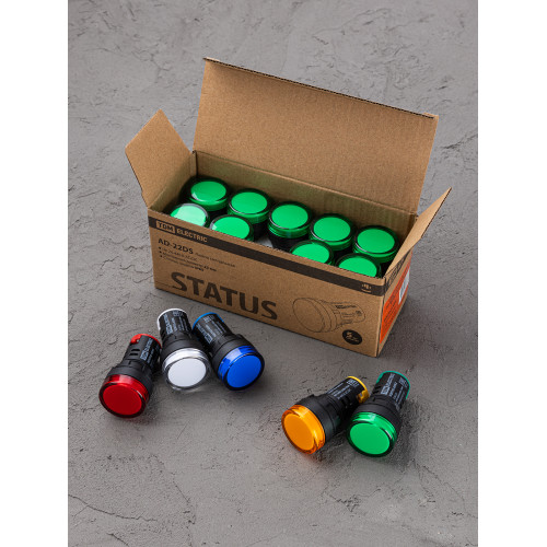 STATUS Лампа сигнальная AD-22DS, LED, d22 мм, 24-440 В AC/DC, IP65, зеленый TDM STATUS Лампа сигнальная AD-22DS, LED, d22 мм, 24-440 В AC/DC, IP65, зеленый TDM