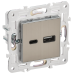 SKANDY Розетка USB A+C 18Вт SK-R13N металл никель IEK SKANDY Розетка USB A+C 18Вт SK-R13N металл никель IEK