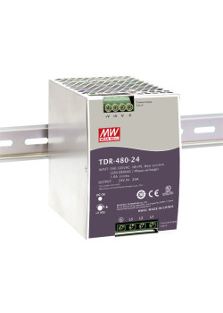 Блок питания AC-DC, 480Вт, ККМ, 3-х фазный, вход 340-550В AC, 47-63,480-780В DC, выход 24В,20A, рег. вых 24-28В, в кожухе на DIN-рейку