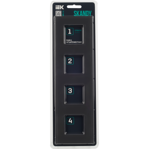 SKANDY Рамка 4-местная SK-F24G стекло графит IEK SKANDY Рамка 4-местная SK-F24G стекло графит IEK