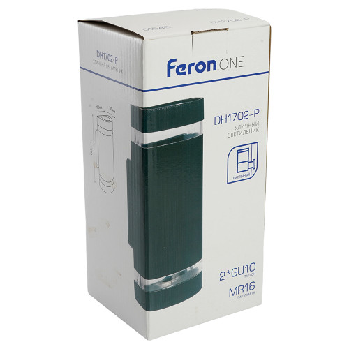 Светильник садово-парковый Feron.ONE DH1702-P, на стену вверх/вниз, 2*GU10 220-240V, черный пластик Светильник садово-парковый Feron.ONE DH1702-P, на стену вверх/вниз, 2*GU10 220-240V, черный пластик