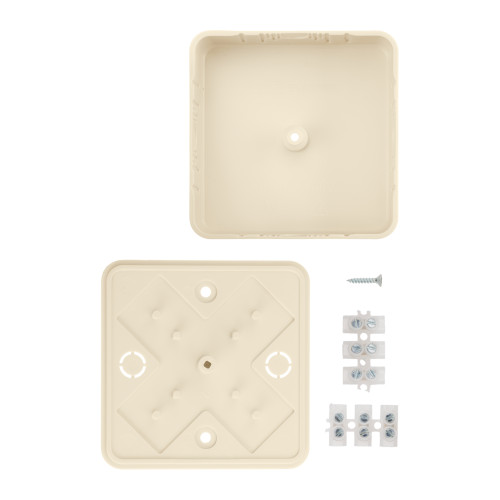 Коробка распаячная КР 75х75х28 ОП, сл. кость, IP40, инд. штрихкод TDM