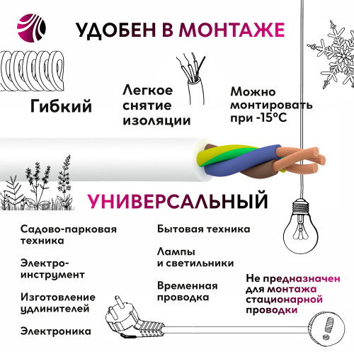 Провод ПВС 3х2.5 ТРТС