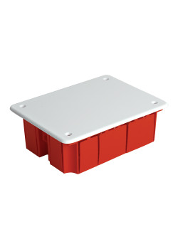 Коробка монтажная для сплошных стен, с крышкой, 120*92*45мм STEKKER EBX30-01-1-20-120, красный