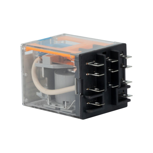 Реле миниатюрное силовое, 3CO, ком. ток 16А, AgSnO2, напряжение 24V DC, опция: тест-кнопка+светодиод+защитный диод Реле миниатюрное силовое, 3CO, ком. ток 16А, AgSnO2, напряжение 24V DC, опция: тест-кнопка+светодиод+защитный диод