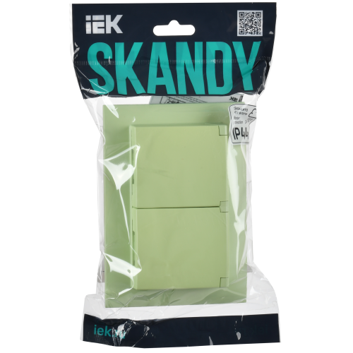 SKANDY Розетка 2-местная и крышкой 16А в сборе IP44 SK-R12G мятный IEK SKANDY Розетка 2-местная и крышкой 16А в сборе IP44 SK-R12G мятный IEK