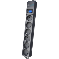Сетевой фильтр Pilot S Max (5 евро + 1GP), 16А/3.5кВа, автомат, 1.8 м, графит/ Surge protector Pilot S Max (5 euros + 1GP), 16A/3.5kVA, automatic, 1.8 m, graphite