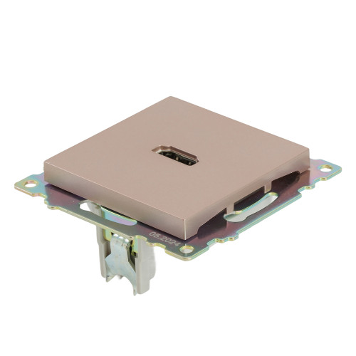 Розетка HDMI 2.1, Type A (механизм), STEKKER GLS00-7118-02, серия Катрин, шампань Розетка HDMI 2.1, Type A (механизм), STEKKER GLS00-7118-02, серия Катрин, шампань