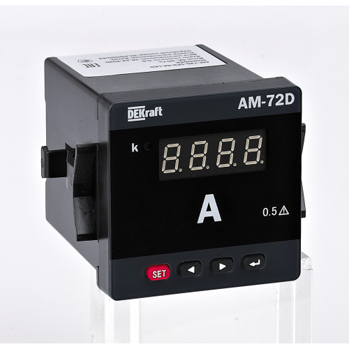 Амперметр цифровой 72x72мм трехфазный, вх 5А, вых DO+RS485, LED-дисплей АМ-72D