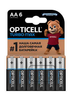 Элемент питания алкалиновый AA/LR6 (блист. 6шт) Turbo Max Opticell 6053005