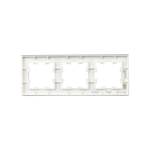 BRITE Рамка 3-местная РУ-3-2-Бр стекло белый матовый IEK BRITE Рамка 3-местная РУ-3-2-Бр стекло белый матовый IEK