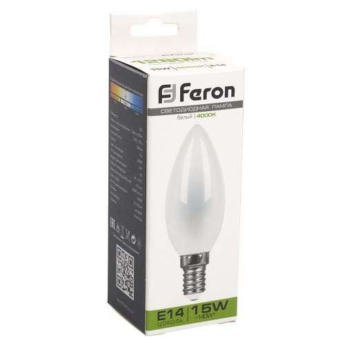 Лампа светодиодная Feron LB-717 Свеча E14 15W 230V 4000K Лампа светодиодная Feron LB-717 Свеча E14 15W 230V 4000K