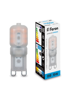 Лампа светодиодная Feron LB-430 G9 5W 230V 6400K