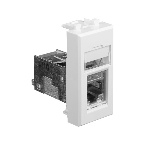 Компьютерная розетка RJ-45 модульная, кат.5е экранированная, Avanti,белое облако, 1 модуль Компьютерная розетка RJ-45 модульная, кат.5е экранированная, Avanti,белое облако, 1 модуль