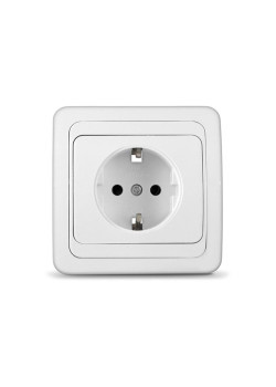 Розетка 1-м СП Валери 16А IP20 с заземл. бел. UNIVersal В0028