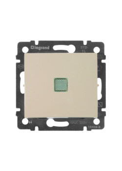 Выключатель 1-кл. СП Valena 10А IP31 250В с зел. индикацией механизм сл. кость Leg 774310