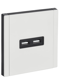 FORTE&PIANO Розетка USB A+A 3,1А FP249M металл белый IEK