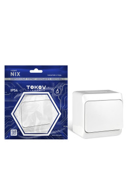 Переключатель 1-кл. ОП Nix 10А IP54 250В бел. TOKOV ELECTRIC TKE-NX-P1-C01-IP54