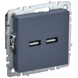BRITE Розетка USB A+A 5В 3,1А РЮ10-1-БрМ маренго IEK