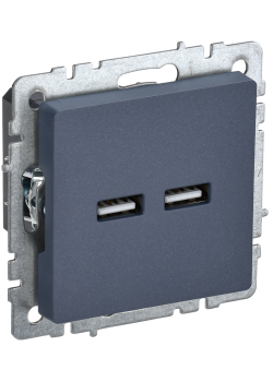 BRITE Розетка USB A+A 5В 3,1А РЮ10-1-БрМ маренго IEK