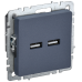 BRITE Розетка USB A+A 5В 3,1А РЮ10-1-БрМ маренго IEK