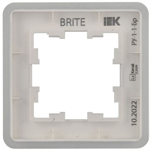 BRITE Рамка 1-местная РУ-1-1-Бр металл алюминий RE IEK BRITE Рамка 1-местная РУ-1-1-Бр металл алюминий RE IEK