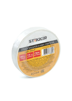 Изоляционная лента STEKKER INTP01315-20 0,13*15 мм. 20 м. белая