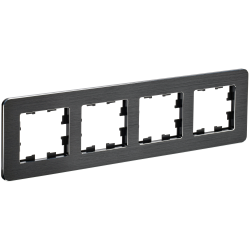 BRITE Рамка 4-местная РУ-4-1-Бр металл черный RE AL IEK