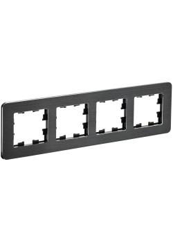 BRITE Рамка 4-местная РУ-4-1-Бр металл черный RE AL IEK