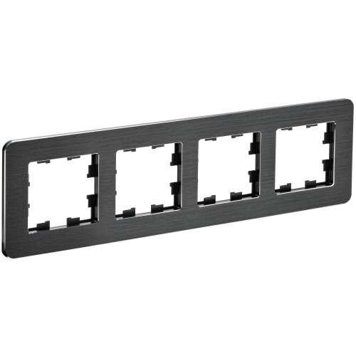 BRITE Рамка 4-местная РУ-4-1-Бр металл черный RE AL IEK