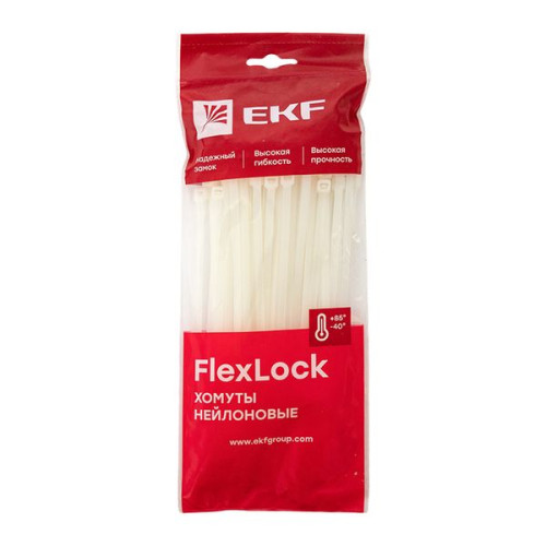 Хомут P6.6 стандартный (б), 4.8x200 (100шт) FlexLock Хомут P6.6 стандартный (б), 4.8x200 (100шт) FlexLock