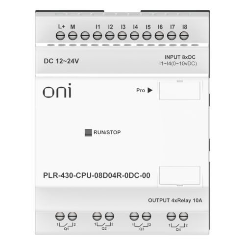 ПЛК 430 Модуль ЦПУ 8 DI 4 RO 24В DC без экрана ONI