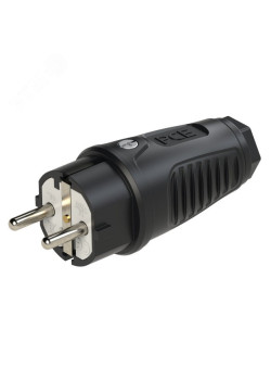 Вилка каб 16A/250V/2P+E/IP54 корпус черный, маркер черный
