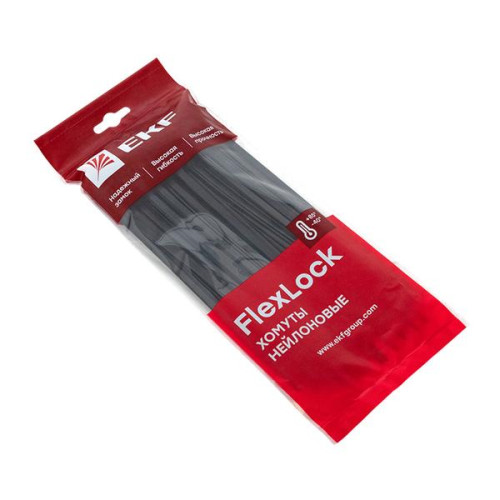 Хомут P6.6 стандартный (ч), 4.8x200 (100шт) FlexLock Хомут P6.6 стандартный (ч), 4.8x200 (100шт) FlexLock