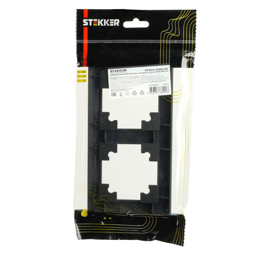 Рамка STEKKER, PFR00-7002-05 2-местная, пластик, серия Катрин, черный Рамка STEKKER, PFR00-7002-05 2-местная, пластик, серия Катрин, черный