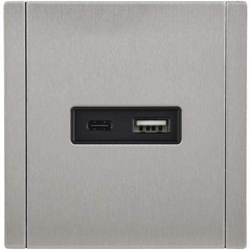 FORTE&PIANO Розетка USB A+C 18Вт FP751M металл никель IEK FORTE&PIANO Розетка USB A+C 18Вт FP751M металл никель IEK