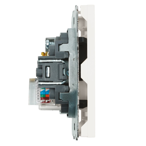 Розетка TV + компьютерная RJ-45 (механизм), STEKKER, серия Эмили, RST00-5106-01, белый фарфор, soft touch Розетка TV + компьютерная RJ-45 (механизм), STEKKER, серия Эмили, RST00-5106-01, белый фарфор, soft touch