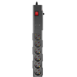 Сетевой фильтр Buro 600SPro-16-1.8-USB-G 1.8м (6 розеток) графитовый (коробка)