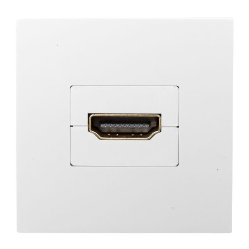 Розетка HDMI 45x45, 2 модуля, 1 гнездо, без индикатора, белая EKF Розетка HDMI 45x45, 2 модуля, 1 гнездо, без индикатора, белая EKF