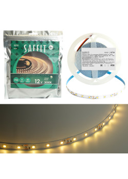 Лента светодиодная SST01 SAFFIT 60SMD(2835)/m 6Вт/м 12V 5000*8*1.22мм 3000K, IP20