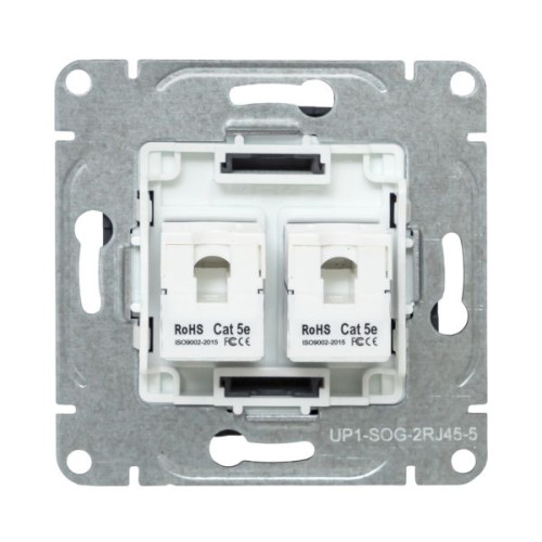 Механизм роз., RJ45 - 2шт, (cat5), графит., Эпика EKF Механизм роз., RJ45 - 2шт, (cat5), графит., Эпика EKF
