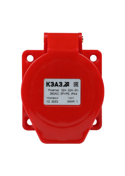 Розетка фланцевая 324-32А-6h-380AC-3P+PE-IP44