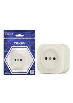 Розетка 1-м ОП Frea 16А IP20 250В без заземл. АБС-пластик беж. TOKOV ELECTRIC TKE-FR-R1-C02