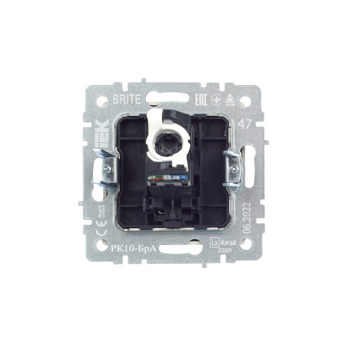 BRITE Розетка компьютерная RJ45 кат.5E РК10-БрА алюминий IEK